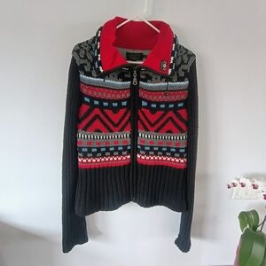 Icelandic Design Womens Nordic Wool Blend Sweater Zip Jacket L